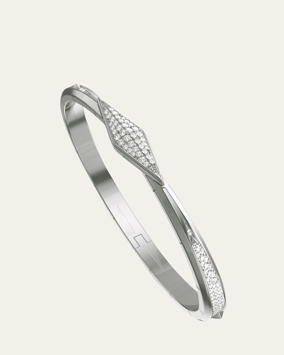 Points North Sterling Silver Pave Sapphire Cuff, Large